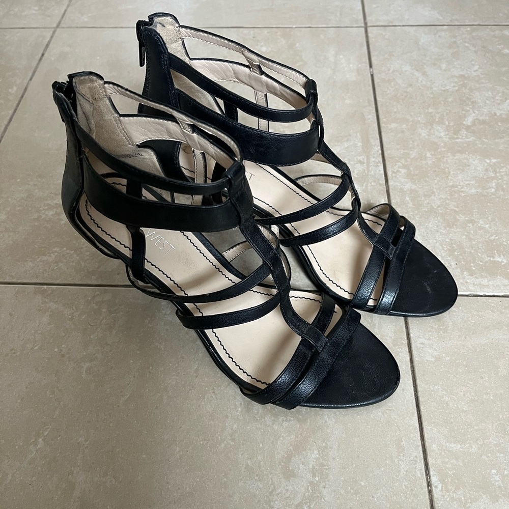 Nine West Black Strappy Women's Shoes